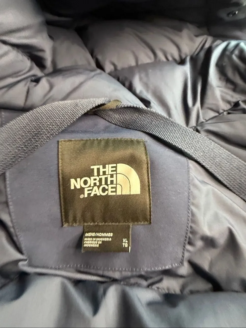 The North Face Men’s Navy Blue 550 Fill DryVent Down Hooded Parka Jacket XL